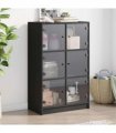 vidaXL Highboard with Doors Black 68x37x109 cm Engineered Wood