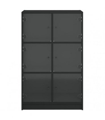 vidaXL Highboard with Doors Black 68x37x109 cm Engineered Wood
