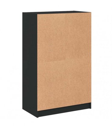 vidaXL Highboard with Doors Black 68x37x109 cm Engineered Wood