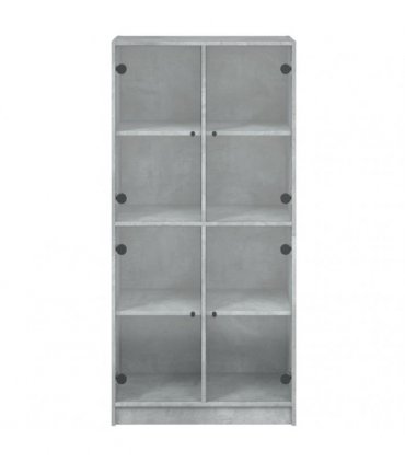 vidaXL Highboard with Doors Concrete Grey 68x37x142 cm Engineered Wood