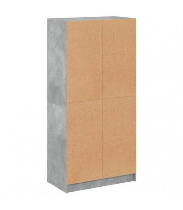 vidaXL Highboard with Doors Concrete Grey 68x37x142 cm Engineered Wood