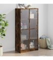 vidaXL Highboard with Doors Smoked Oak 68x37x142 cm Engineered Wood
