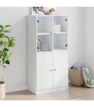 vidaXL Highboard with Doors White 68x37x142 cm Engineered Wood
