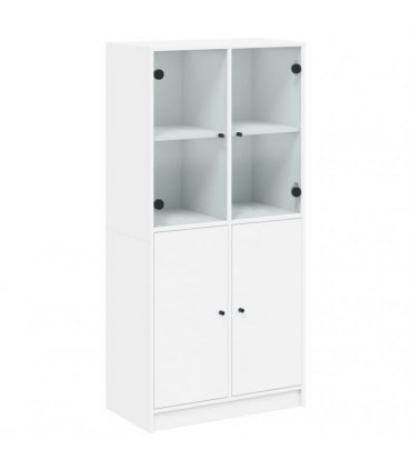 vidaXL Highboard with Doors White 68x37x142 cm Engineered Wood
