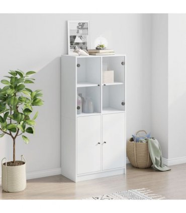 vidaXL Highboard with Doors White 68x37x142 cm Engineered Wood
