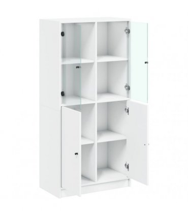 vidaXL Highboard with Doors White 68x37x142 cm Engineered Wood