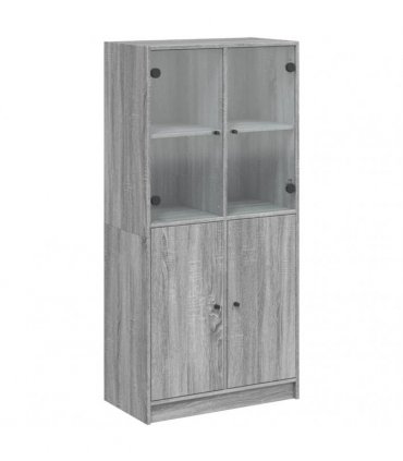 vidaXL Highboard with Doors Grey Sonoma 68x37x142 cm Engineered Wood