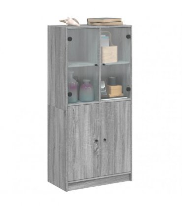 vidaXL Highboard with Doors Grey Sonoma 68x37x142 cm Engineered Wood