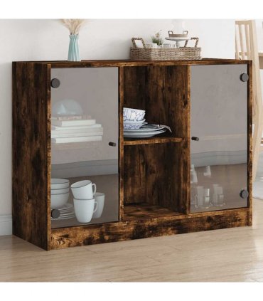 vidaXL Sideboard Smoked Oak 102x37x75,5 cm Engineered Wood