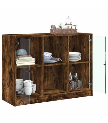 vidaXL Sideboard Smoked Oak 102x37x75,5 cm Engineered Wood