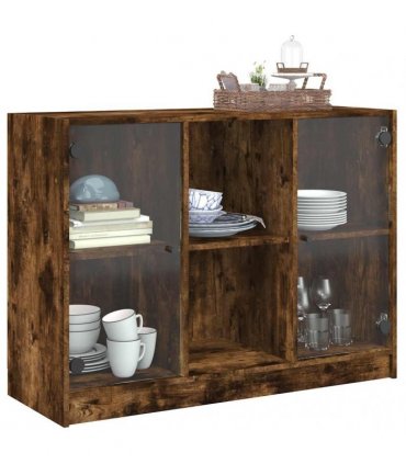 vidaXL Sideboard Smoked Oak 102x37x75,5 cm Engineered Wood