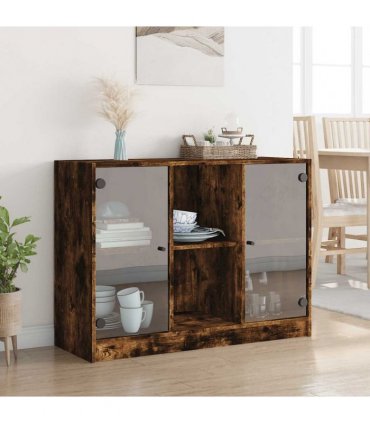 vidaXL Sideboard Smoked Oak 102x37x75,5 cm Engineered Wood