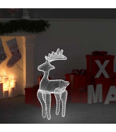 vidaXL Reindeer Christmas Decoration with Mesh 306 LEDs 60x24x89cm