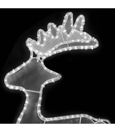vidaXL Reindeer Christmas Decoration with Mesh 306 LEDs 60x24x89cm