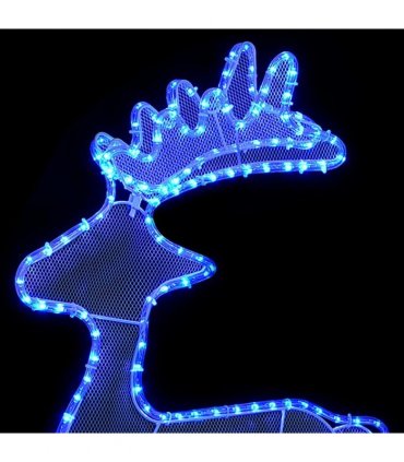 vidaXL Reindeer Christmas Decoration with Mesh 306 LEDs 60x24x89cm
