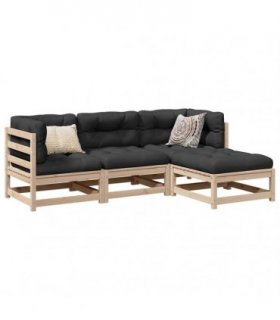 vidaXL 4 Piece Garden Sofa Set Solid Wood Pine