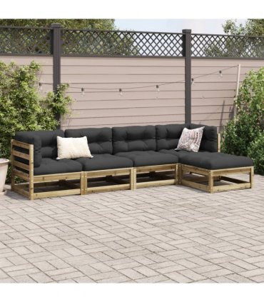 vidaXL 5 Piece Garden Sofa Set Impregnated Wood Pine