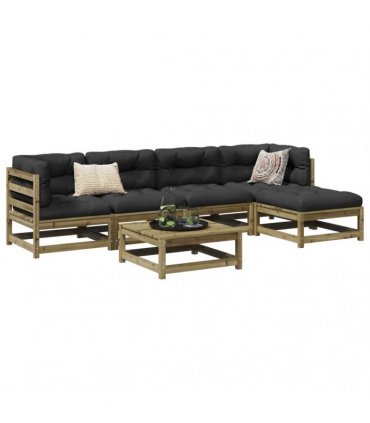 vidaXL 6 Piece Garden Sofa Set Impregnated Wood Pine