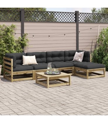 vidaXL 6 Piece Garden Sofa Set Impregnated Wood Pine