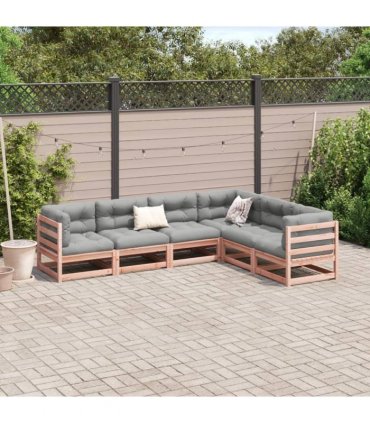 vidaXL 6 Piece Garden Sofa Set Solid Wood Douglas Fir