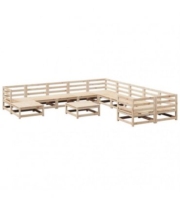 vidaXL 12 Piece Garden Sofa Set Solid Wood Pine