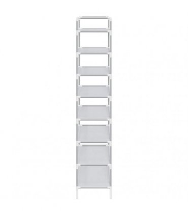 vidaXL Shoe Rack with 8 Shelves Metal and Non-woven Fabric Silver
