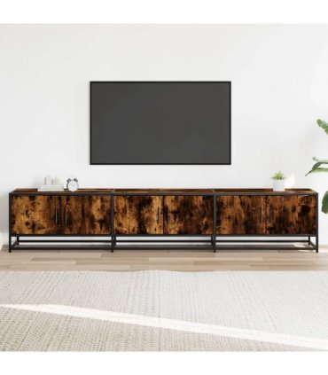 vidaXL TV Cabinet Smoked Oak 210x35x41 cm Engineered Wood