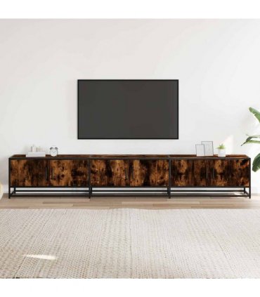 vidaXL TV Cabinet Smoked Oak 240x35x41 cm Engineered Wood