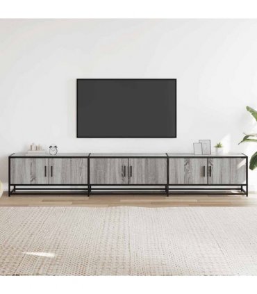 vidaXL TV Cabinet Grey Sonoma 240x35x41 cm Engineered Wood