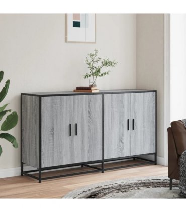 vidaXL Sideboard Grey Sonoma 134x35x76 cm Engineered Wood