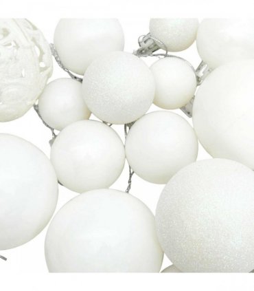 vidaXL 100 Piece Christmas Ball Set White