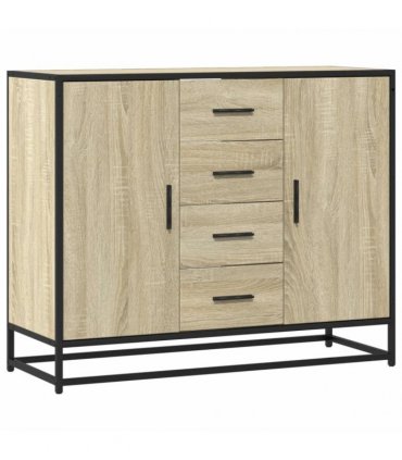 vidaXL Sideboard Sonoma Oak 92x35x76 cm Engineered Wood