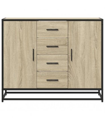 vidaXL Sideboard Sonoma Oak 92x35x76 cm Engineered Wood