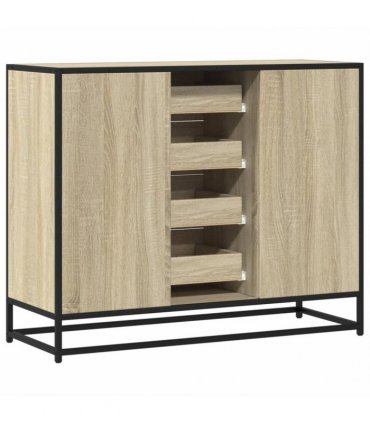 vidaXL Sideboard Sonoma Oak 92x35x76 cm Engineered Wood