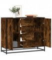 vidaXL Sideboard Smoked Oak 92x35x76 cm Engineered Wood