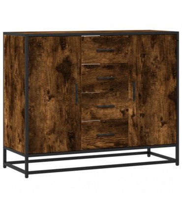 vidaXL Sideboard Smoked Oak 92x35x76 cm Engineered Wood
