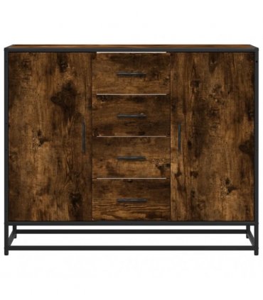 vidaXL Sideboard Smoked Oak 92x35x76 cm Engineered Wood