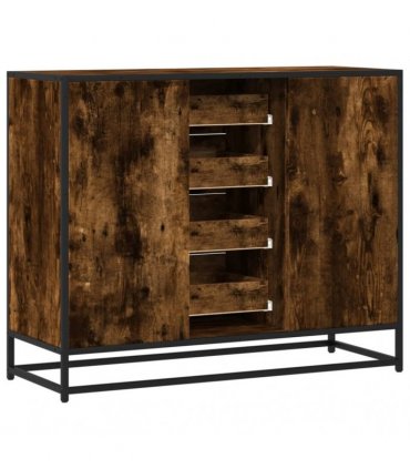 vidaXL Sideboard Smoked Oak 92x35x76 cm Engineered Wood