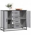 vidaXL Sideboard Grey Sonoma 92x35x76 cm Engineered Wood
