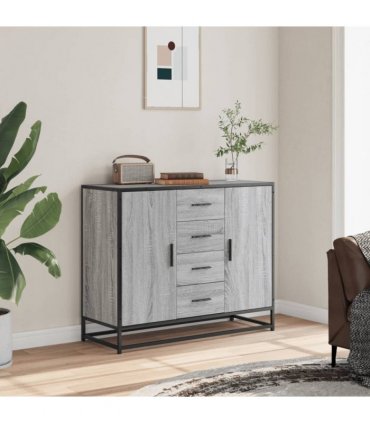 vidaXL Sideboard Grey Sonoma 92x35x76 cm Engineered Wood