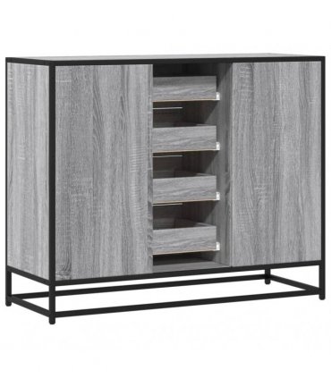 vidaXL Sideboard Grey Sonoma 92x35x76 cm Engineered Wood
