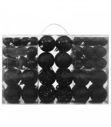 vidaXL 100 Piece Christmas Ball Set Black