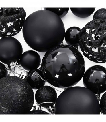 vidaXL 100 Piece Christmas Ball Set Black