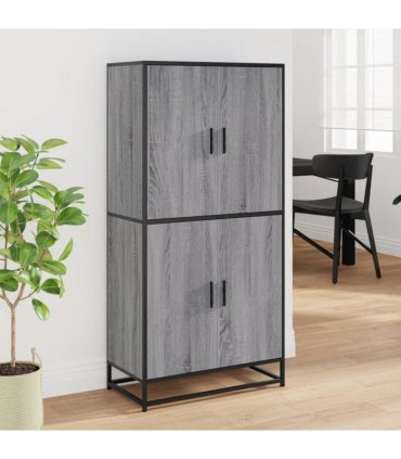 vidaXL Highboard Grey Sonoma 68x35x139 cm Engineered Wood