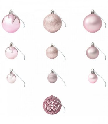vidaXL 100 Piece Christmas Ball Set Pink