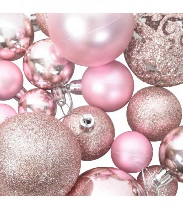 vidaXL 100 Piece Christmas Ball Set Pink