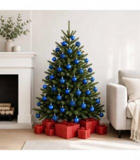 vidaXL 100 Piece Christmas Ball Set Blue
