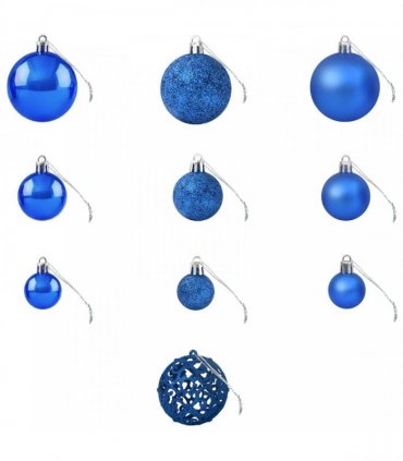 vidaXL 100 Piece Christmas Ball Set Blue