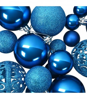 vidaXL 100 Piece Christmas Ball Set Blue