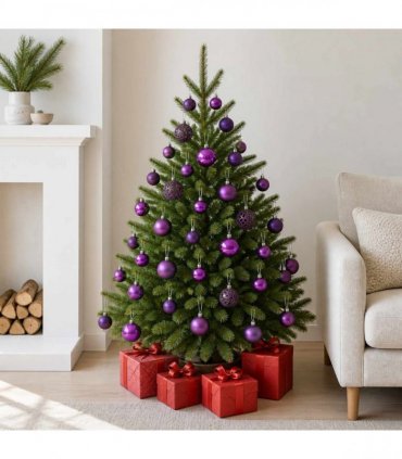 vidaXL 100 Piece Christmas Ball Set Purple